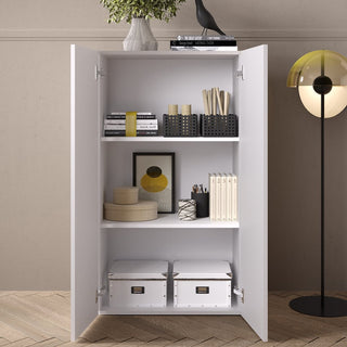 Salta High Gloss Wardrobe With 2 Doors In White