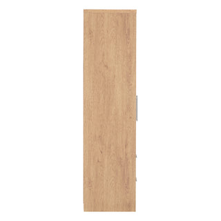CHOICEWARDROBE Samaira 4 Door 2 Drawer Wardrobe – 150cm Grey Gloss Front with Oak Effect Frame, Hanging Rail & Drawer Storage Solution