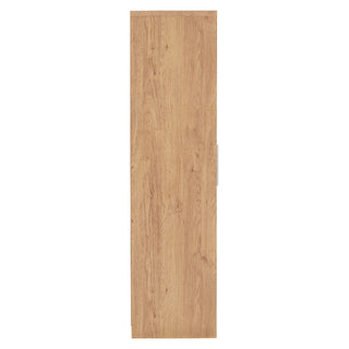CHOICEWARDROBE Samaira 4 Door 2 Drawer Wardrobe – 150cm White Gloss Front with Oak Effect Frame, Hanging Rail & Drawer Storage Solution