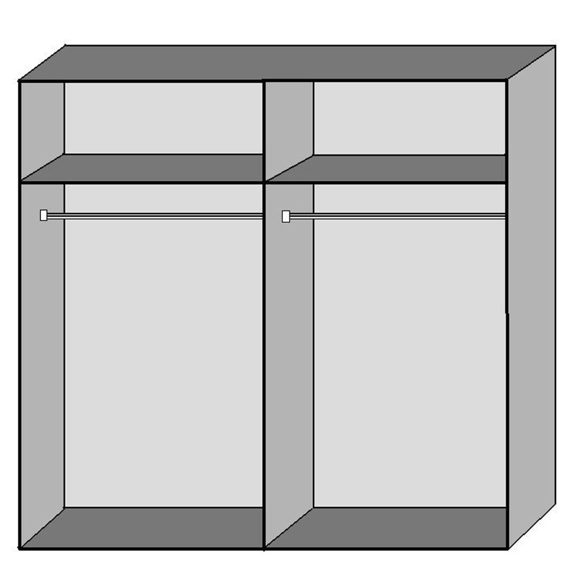 CHOICEWARDROBE AMBER oak effect wardrobe, 2 doors, mirrored front, internal shelf and rail