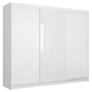 Sliding wardrobe ROTHERHAM 3 door in high gloss white