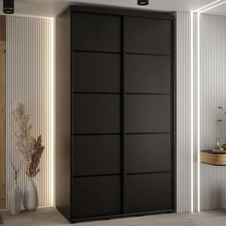 Canon black wooden wardrobe with 2 sliding doors