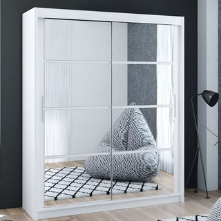 White 2-door sliding wardrobe with mirrors