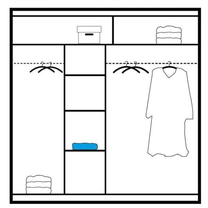Broadland 203cm 2-Door Mirrored Sliding Wardrobe – White – product image 12