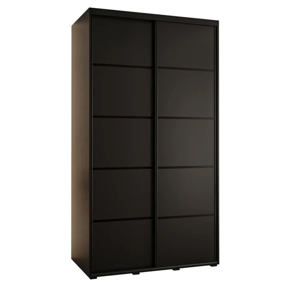 Canon 2 sliding door wardrobe in black - modern furniture with sleek lines.