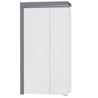 Wardrobe - BARRON 2 Door Wardrobe Grey and White 102cm