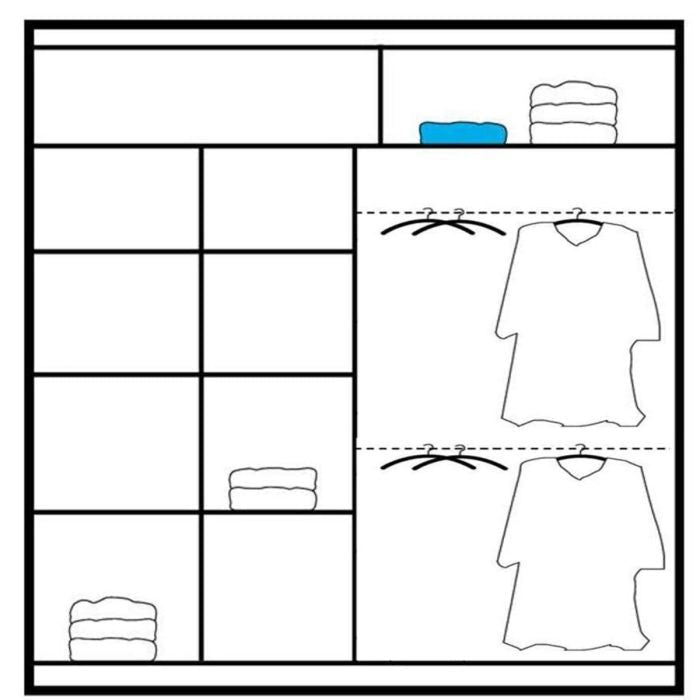 Broadland 203cm 2-Door Mirrored Sliding Wardrobe – Black – product image 15