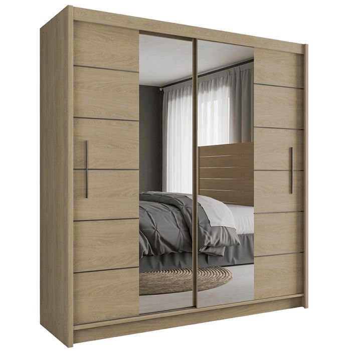 2 Door Mirrored Sliding Wardrobe in Oak Sonoma finish