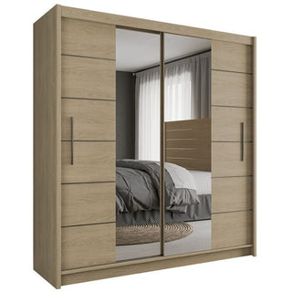 2 Door Mirrored Sliding Wardrobe in Oak Sonoma finish