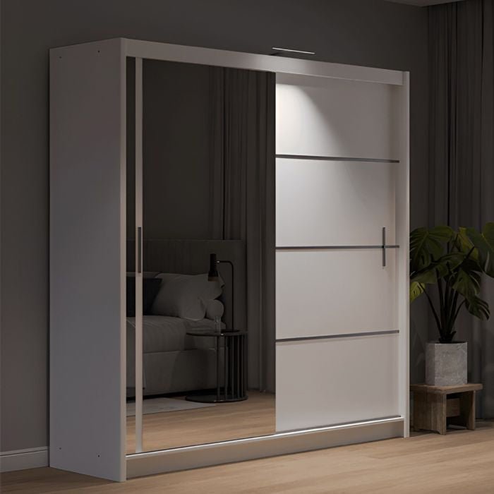 Broadland 2-door sliding wardrobe with mirrored front