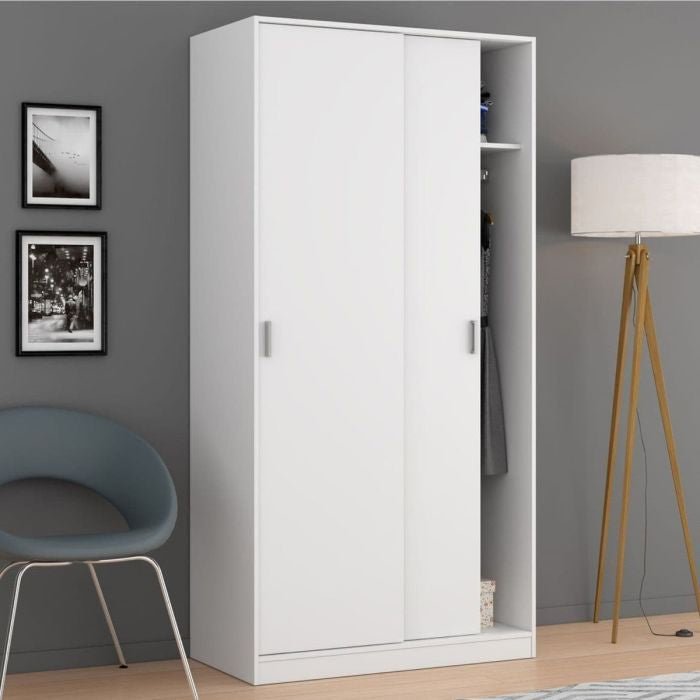 ERICH sliding wardrobe, white, 2 door