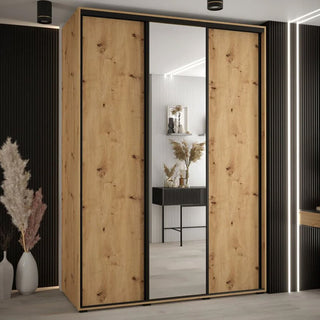 Canon 3 sliding door wardrobe in artisan oak with mirrored central door