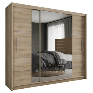 3 door sliding wardrobe Oak Sonoma with mirrored doors