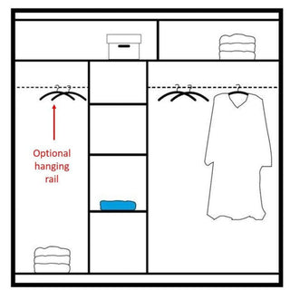 Sliding Wardrobe - BROADLAND 2 Door Mirrored Wardrobe Black 203cm