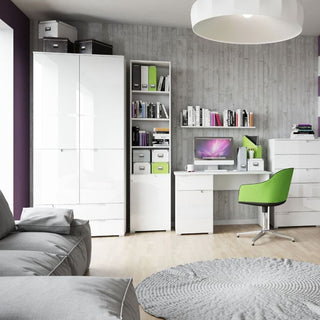 Wardrobe - SARNIA 2 Door Wardrobe White 100cm