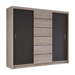 Sliding Wardrobe - MAIDSTONE 2 Door Wardrobe Brown 250cm