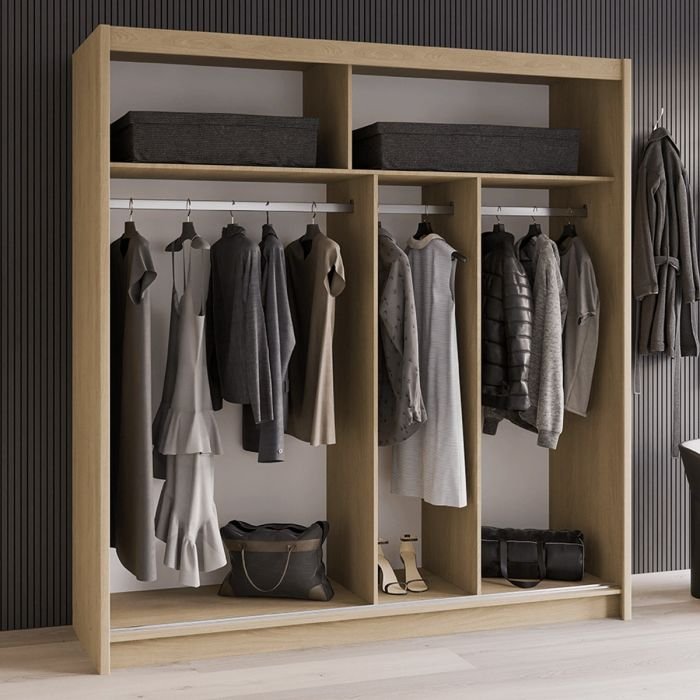 Luzern 203cm 2-Door Mirrored Sliding Wardrobe – Sonoma Oak – product image 13