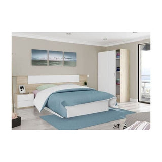 DIRHAM 2 door sliding wardrobe in white and oak effect