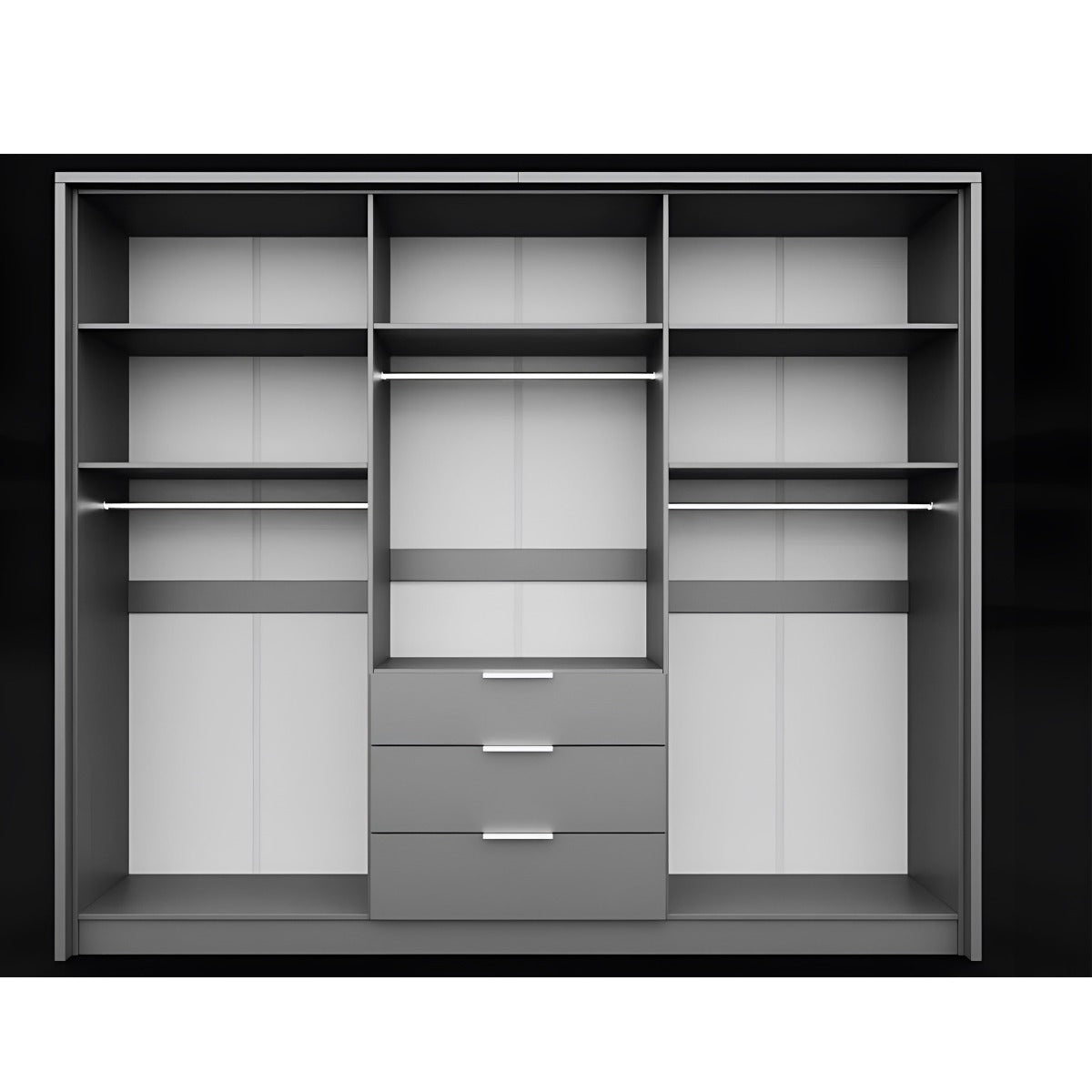 Stafford 255cm 6-Door Wardrobe - Graphite — view 2