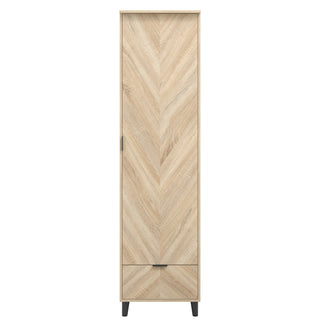 Stockholm Wooden Wardrobe With 1 Door 1 Drawer In Sonoma Oak