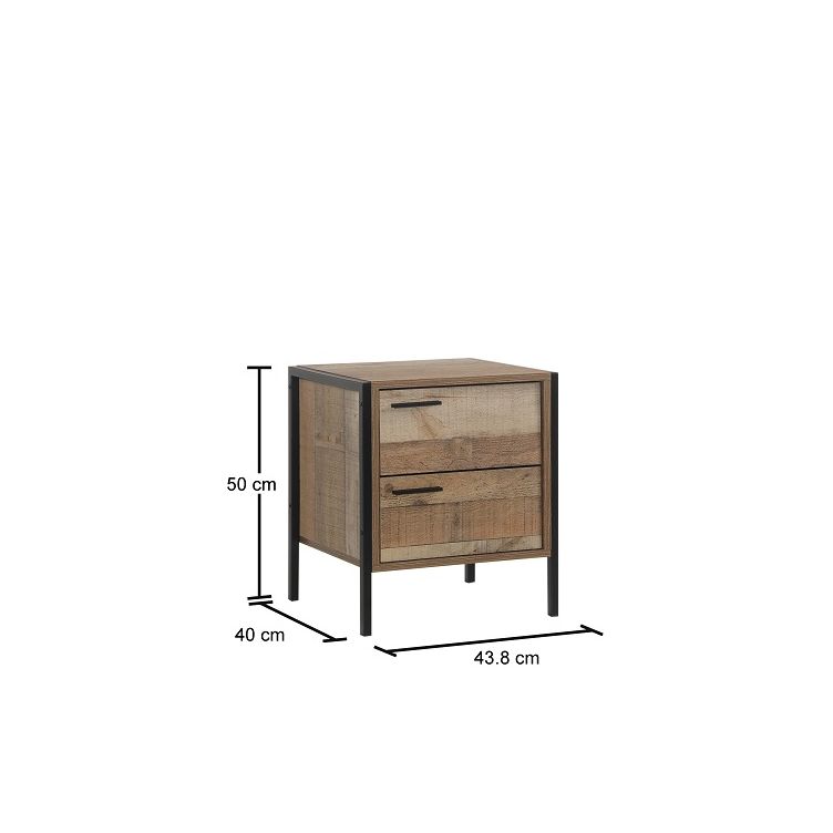 Stretton 2 Drawer Nightstand - Rustic Oak - image 2