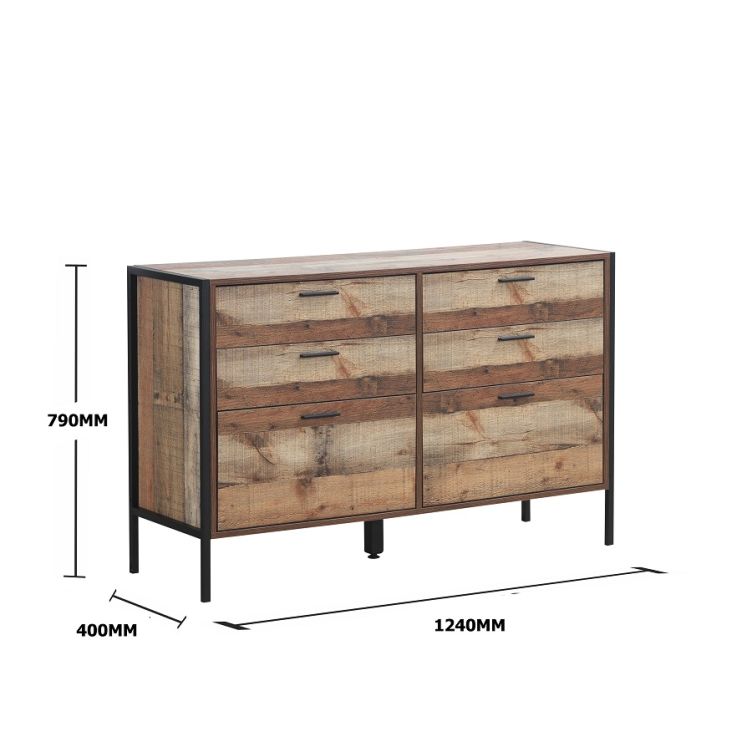 Stretton 6 Drawer Chest - Rustic Oak - image 2