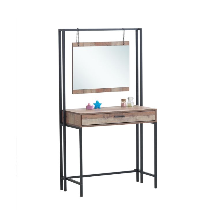 Stretton Dressing Table with Mirror - Rustic Oak - image 4