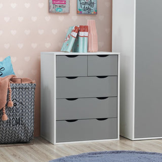 Alton 3+2 Drawer Chest - White & Grey - image 1