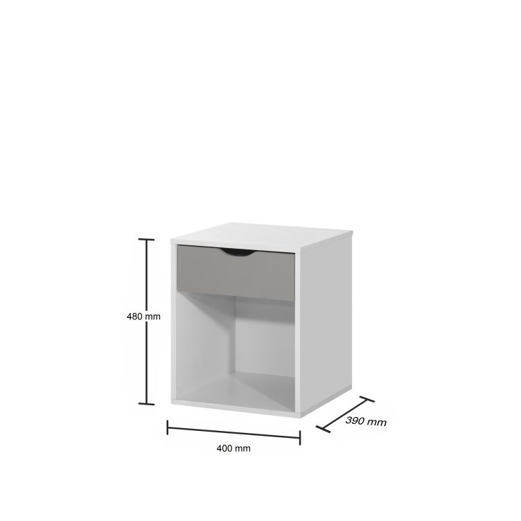 Alton 1 Drawer Nightstand - White & Grey - image 2