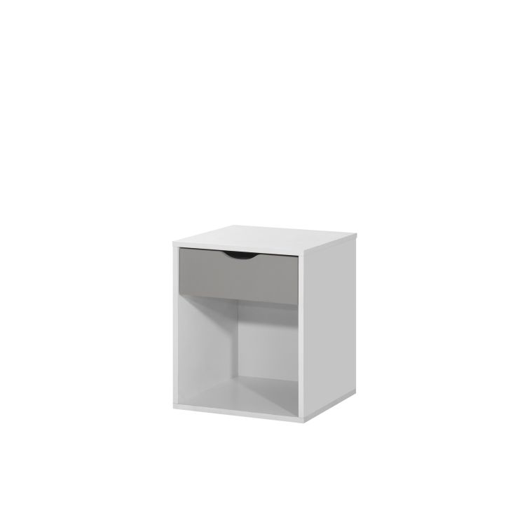 Alton 1 Drawer Nightstand - White & Grey - image 3