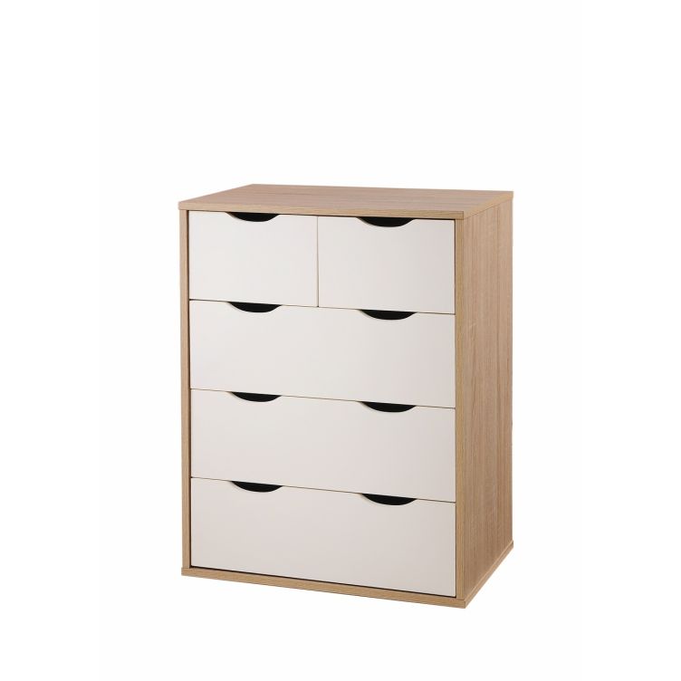 Alton 3+2 Drawer Chest - Sonoma Oak & White - image 1