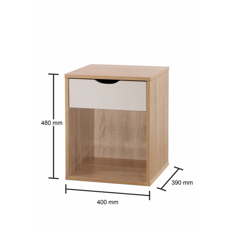 Alton 1 Drawer Nightstand - Sonoma Oak & White - image 2