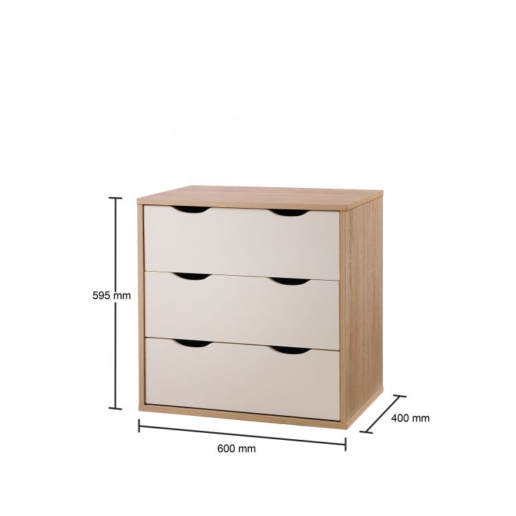 Alton 3 Drawer Chest - Sonoma Oak & White - image 2