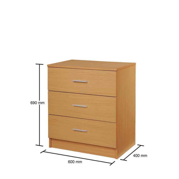 Rio Costa 3 Drawer Chest - Beech - image 2