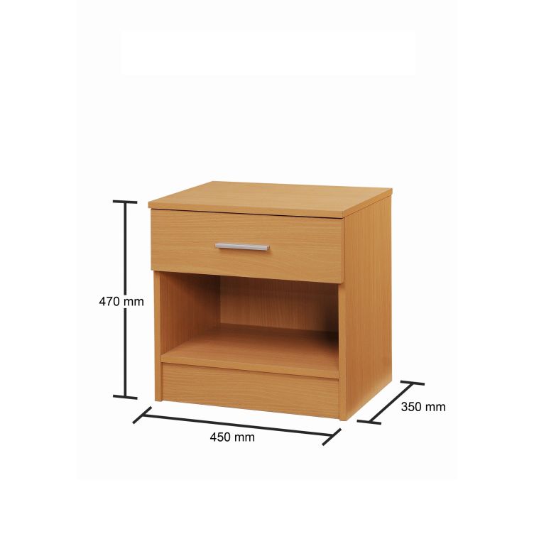Rio Costa 1 Drawer Nightstand - Beech - image 2
