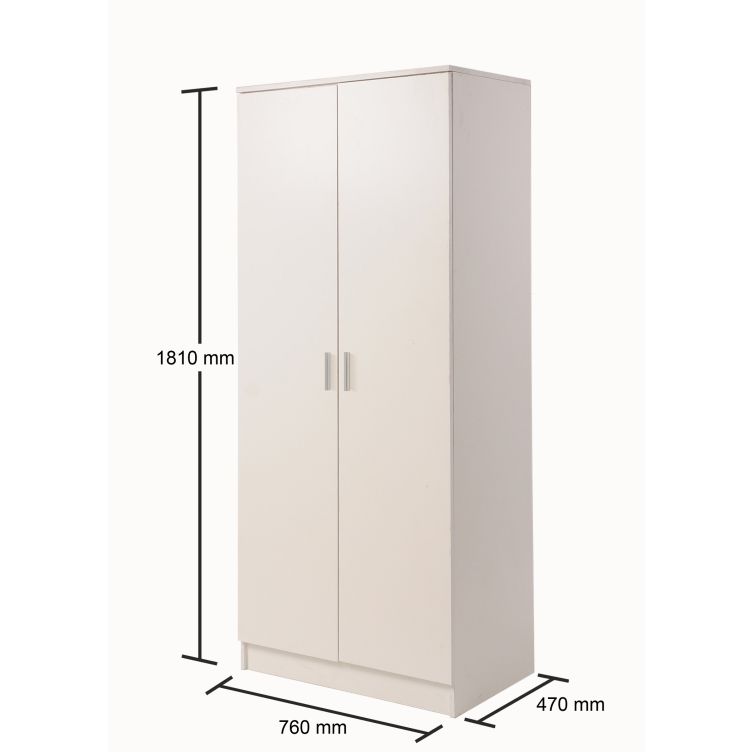 Rio Costa 2 Door Wardrobe – White – image 2