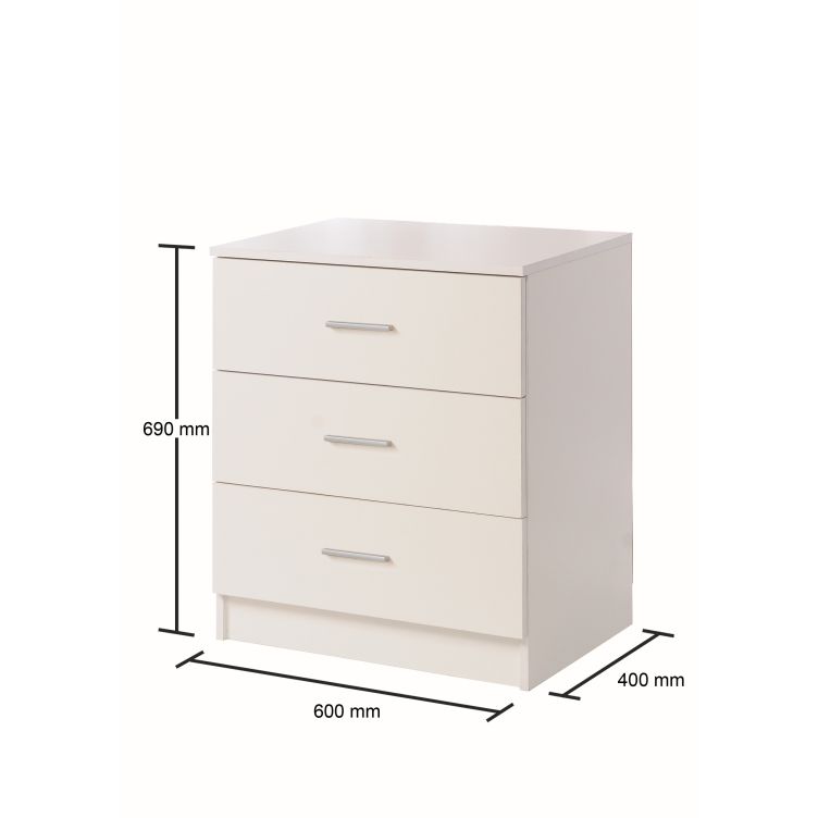 Rio Costa 3 Drawer Chest - White - image 2