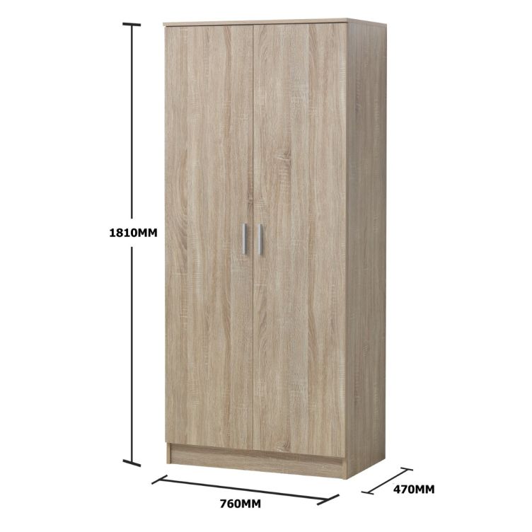 Rio Costa 2 Door Wardrobe – Sonoma Oak – image 2