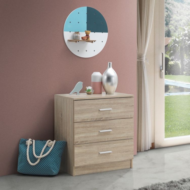Rio Costa 3 Drawer Chest - Sonoma Oak - image 1
