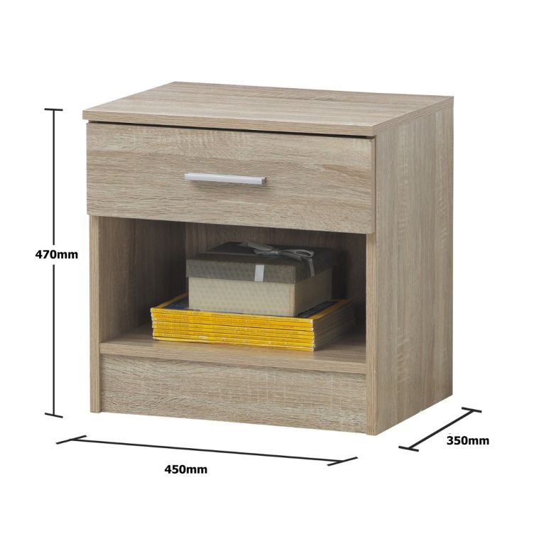Rio Costa 1 Drawer Nightstand - Sonoma Oak - image 2