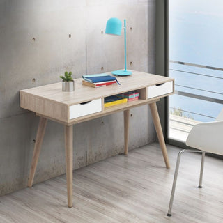 Alford 2 Drawer Desk - Sonoma Oak & White - image 1
