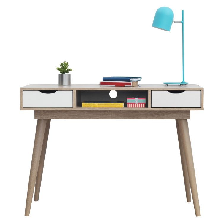 Alford 2 Drawer Desk - Sonoma Oak & White - image 5