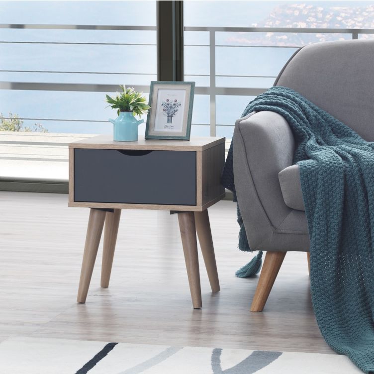Alford 1 Drawer Lamp Table - Sonoma Oak & Grey - image 1