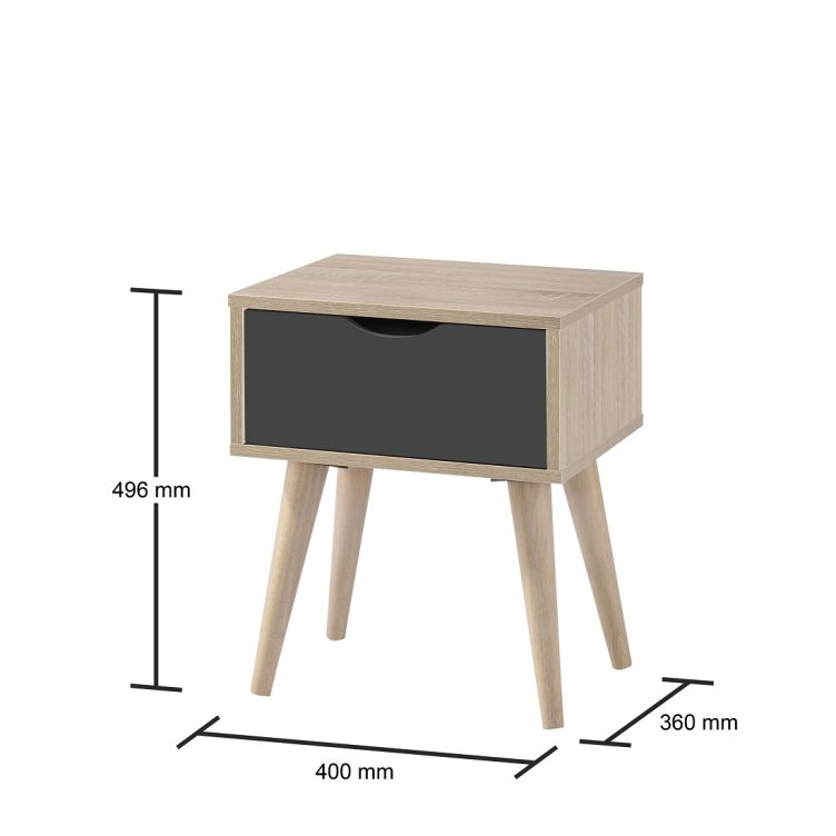 Alford 1 Drawer Lamp Table - Sonoma Oak & Grey - image 2