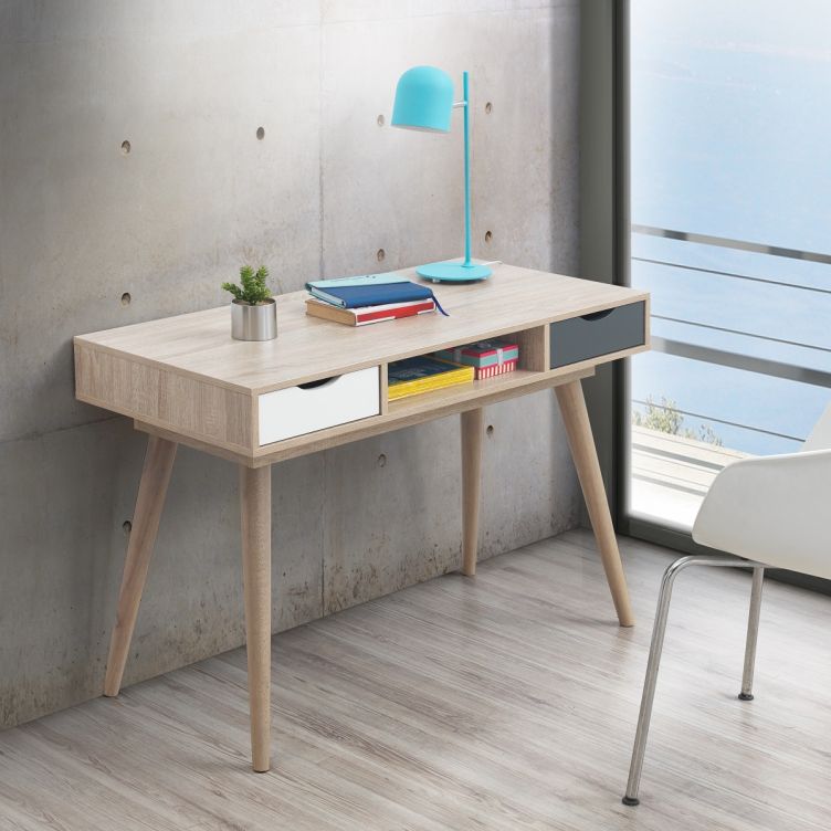 Alford 2 Drawer Desk - Sonoma Oak & Grey - image 1