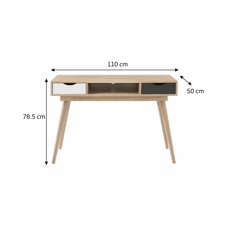 Alford 2 Drawer Desk - Sonoma Oak & Grey - image 2