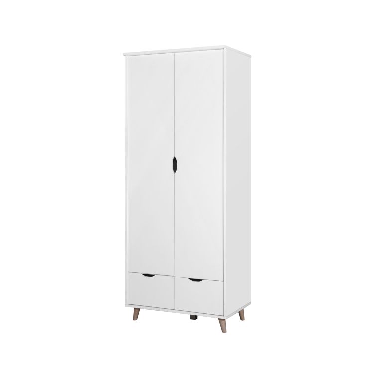 Pulford 2 Door 2 Drawer Wardrobe – White – image 3