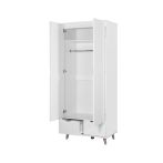 Pulford 2 Door 2 Drawer Wardrobe – White – image 5
