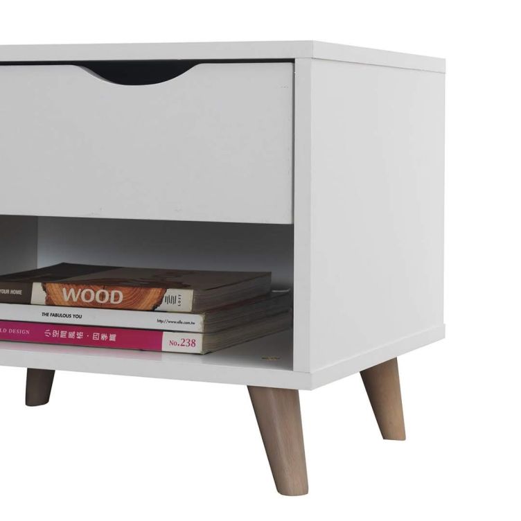 Pulford 1 Drawer Nightstand - White - image 3