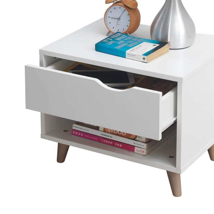 Pulford 1 Drawer Nightstand - White - image 4
